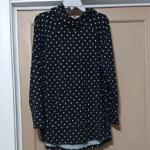 LuLaRoe Black Hoodie with White Polka Dots